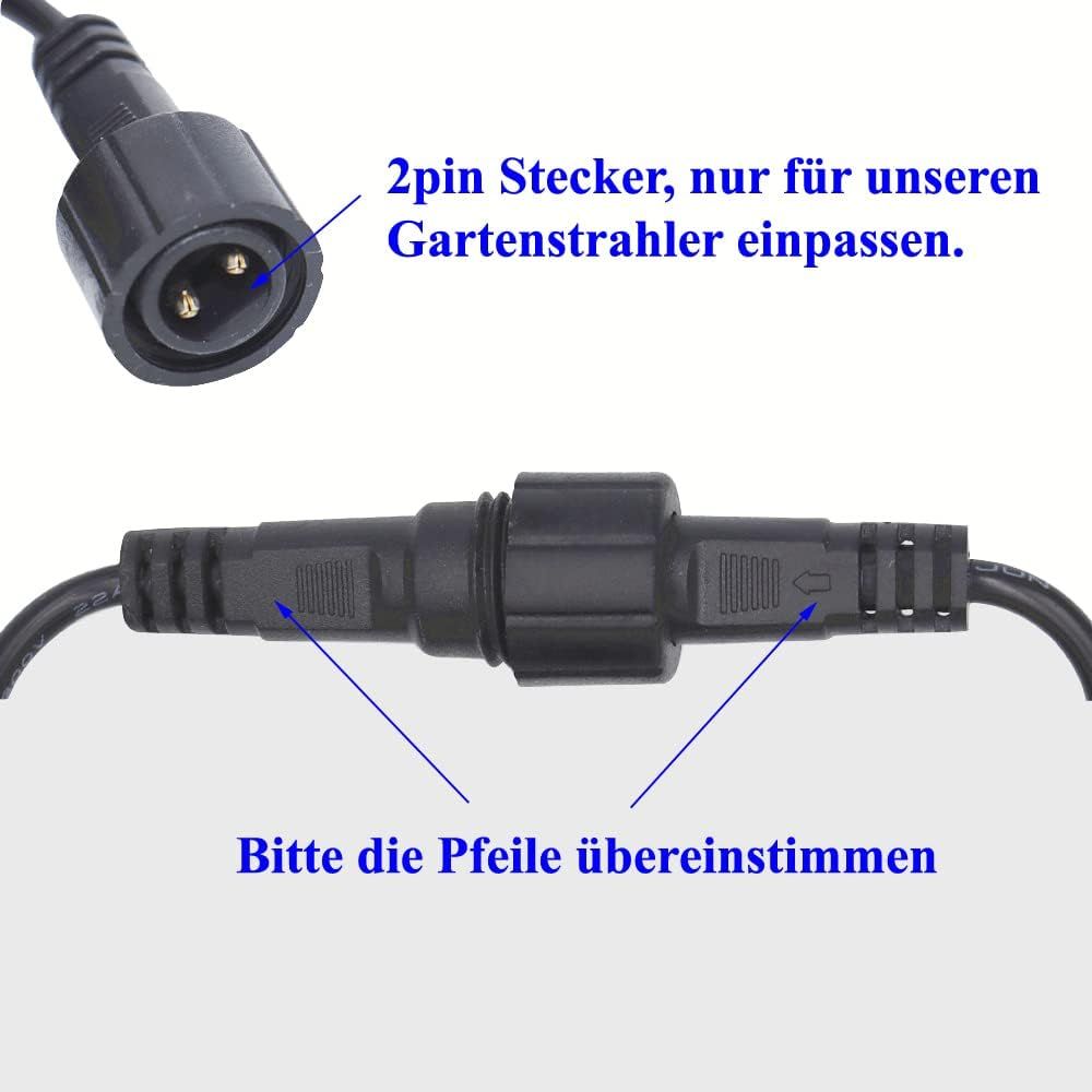 5 m LED Verlängerungskabel, für Gartenleuchte LED Gartenbeleuchtung, Extension Cable, wasserdicht, aussen