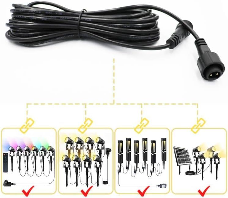 5 m LED Verlängerungskabel, für Gartenleuchte LED Gartenbeleuchtung, Extension Cable, wasserdicht, aussen