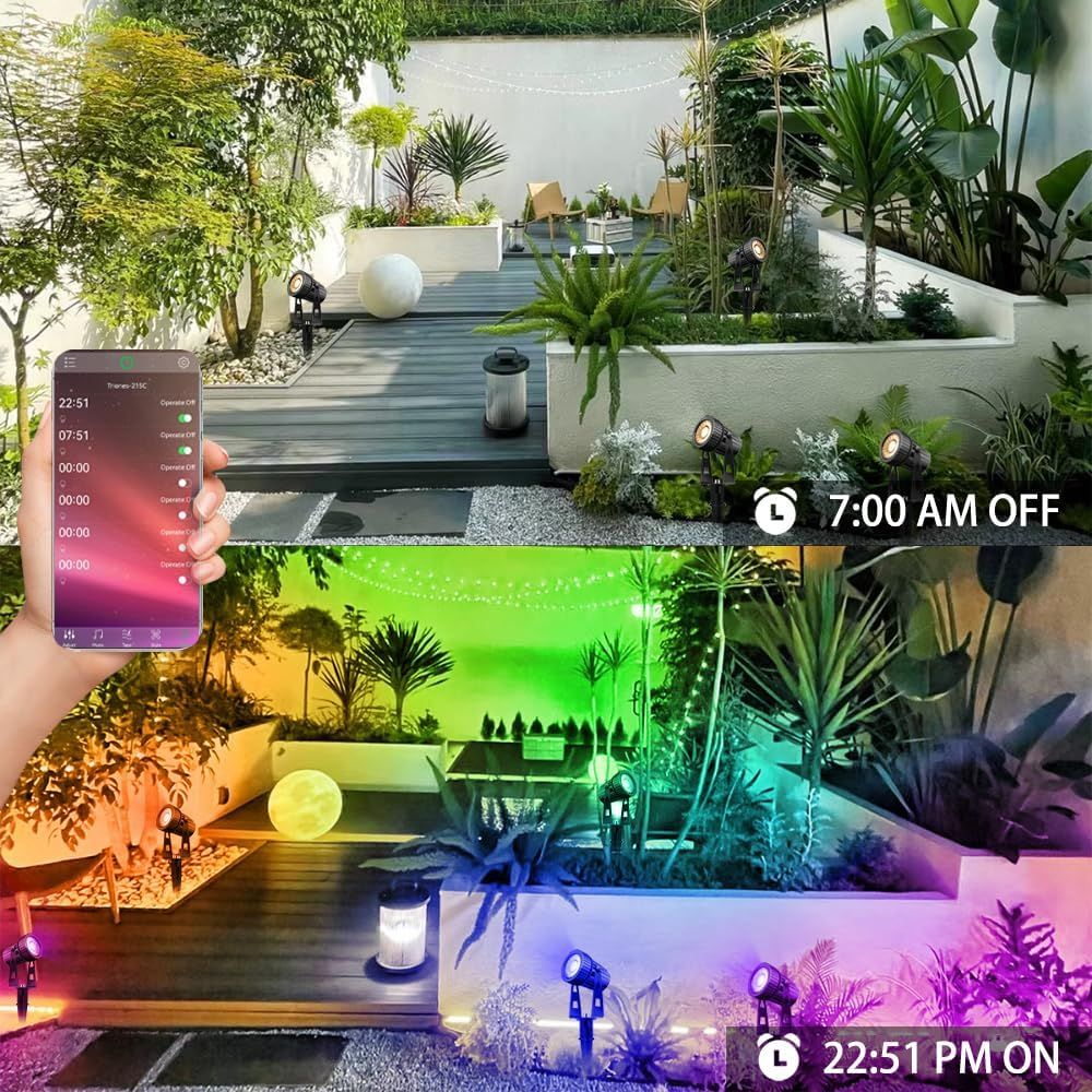 Lam(MS)pen Gartenleuchte LED Gartenstrahler Warmweiß COB LED Gartenleuchtung mit Erdspieß Gartenlampe für Außen Garten Rasen Baum, 12V 20W Alu IP65 Wasserdicht