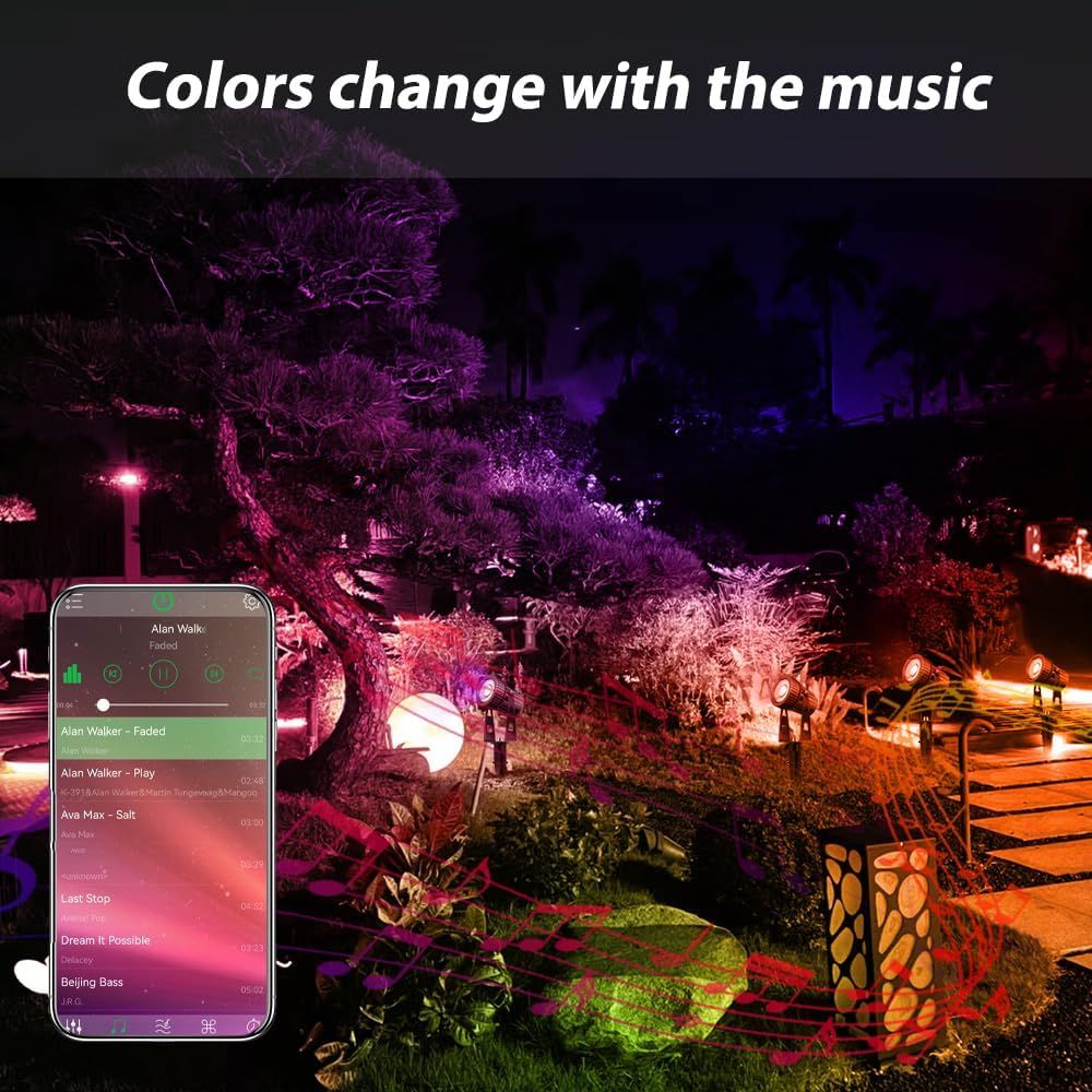 Lam(MS)pen Gartenleuchte LED Gartenstrahler Warmweiß COB LED Gartenleuchtung mit Erdspieß Gartenlampe für Außen Garten Rasen Baum, 12V 20W Alu IP65 Wasserdicht