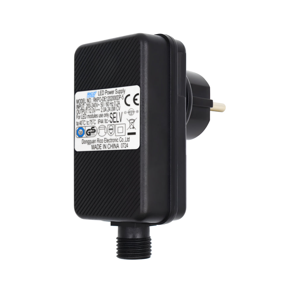 Lam(MS)pen Gartenbeleuchtung LED-Adapter DC 12V 2A, IP44 Wasserdicht Netzteil für Gartenstrahler, Power Supply Netzteil Adapter für Gartenbeleuchtung Gartenstrahler LED