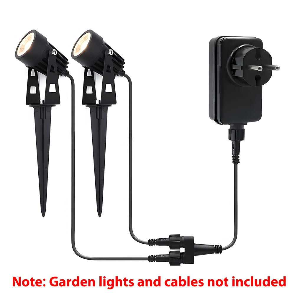 Lam(MS)pen Gartenbeleuchtung LED-Adapter DC 12V 2A, IP44 Wasserdicht Netzteil für Gartenstrahler, Power Supply Netzteil Adapter für Gartenbeleuchtung Gartenstrahler LED